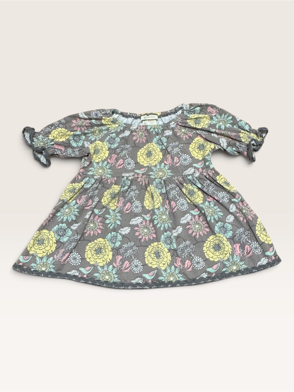 Matilda Jane Fresh Cut Peasant Tunic/Dress Size 4 Rare Floral Bird Print